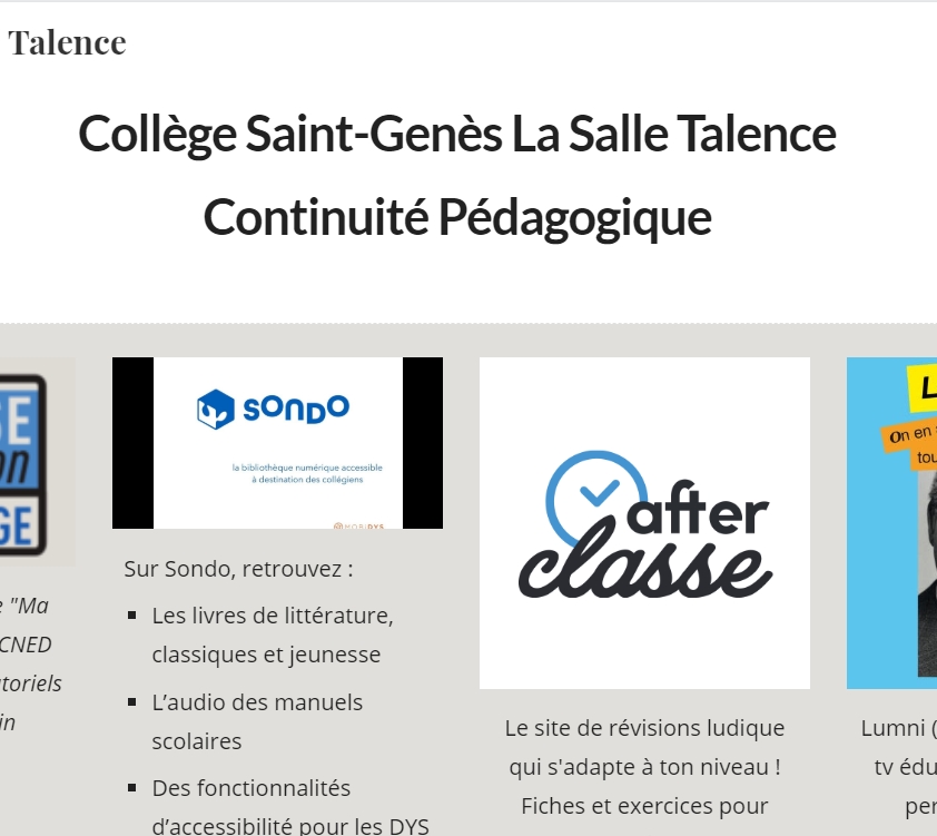 Continuité Pédagogique Talence