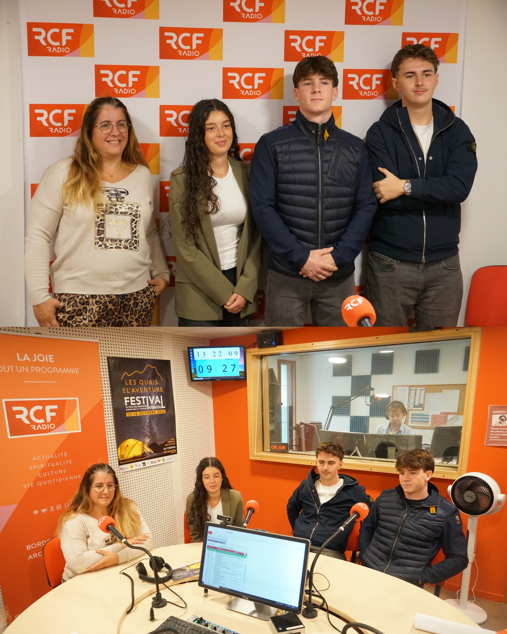 Élèves MCV présentant leur projet événementiel au micro de RCF Bordeaux