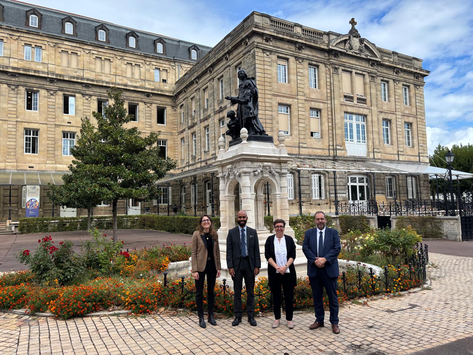Cédric Coureur en visite au lycée professionnel Saint-Genès La Salle